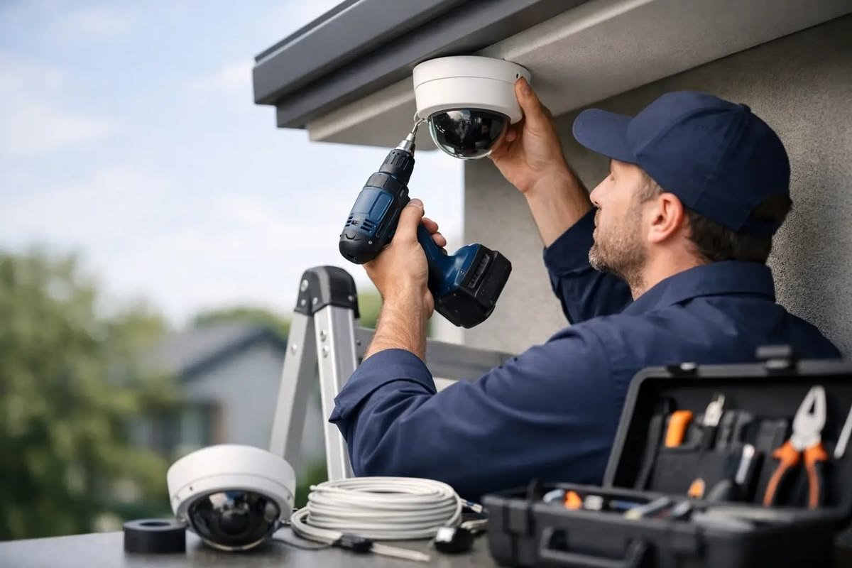 Professional security camera installation